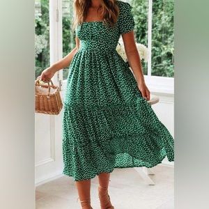 Green maxi dress